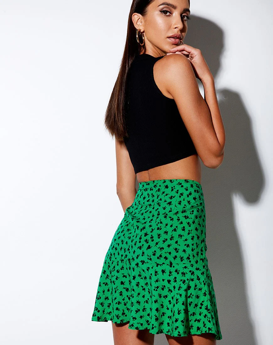 Gaelle Skirt in Dainty Daisy Green - Image 2
