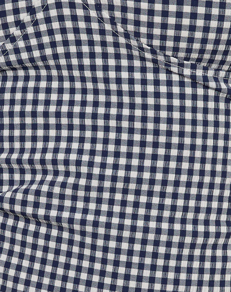 Gaika Cami Top in Seersucker Gingham Navy - Image 6