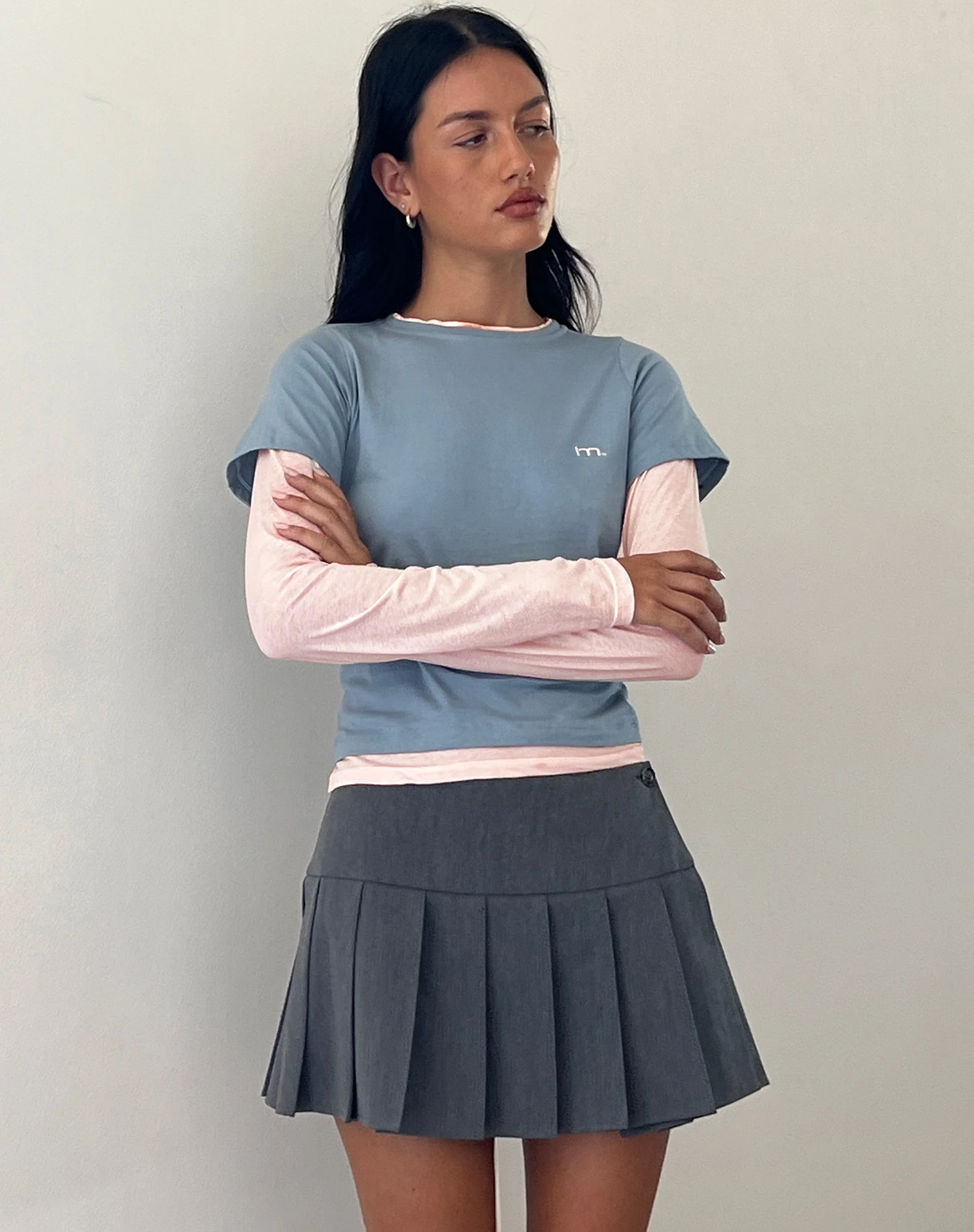 GALEN TOP LIGHT GREY BLUSH M EMB - Image 5