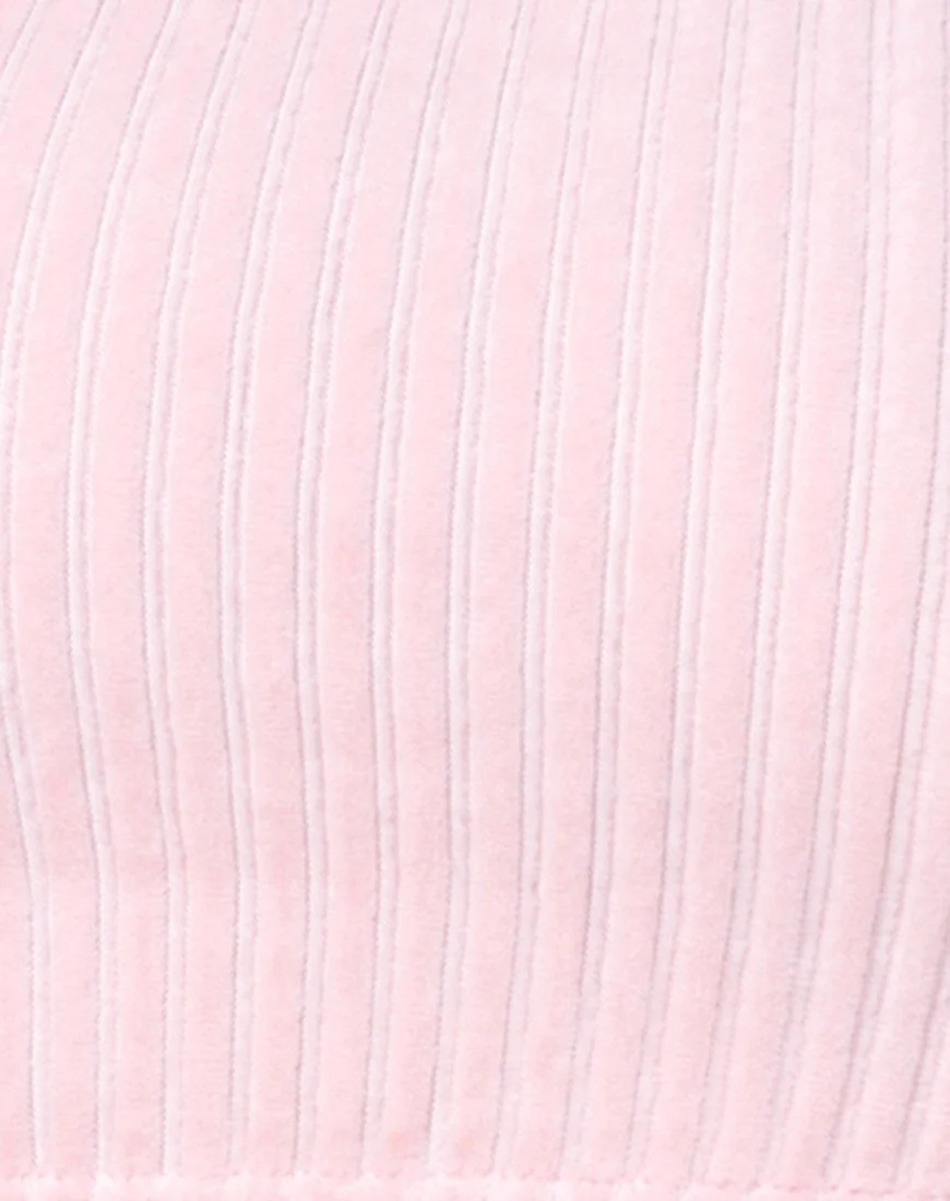 Ganis Long Sleeve Crop Top in Fluffy Knit Candy - Image 5