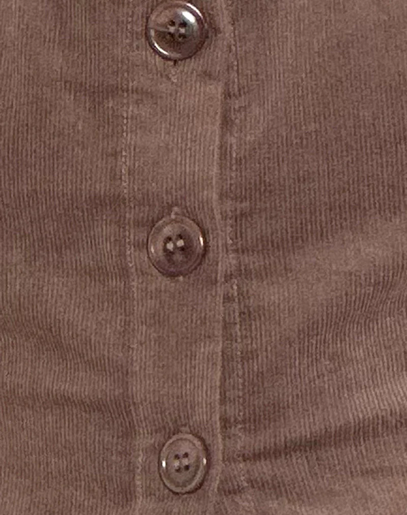 Ganita Vest in Babycord Brown - Image 6