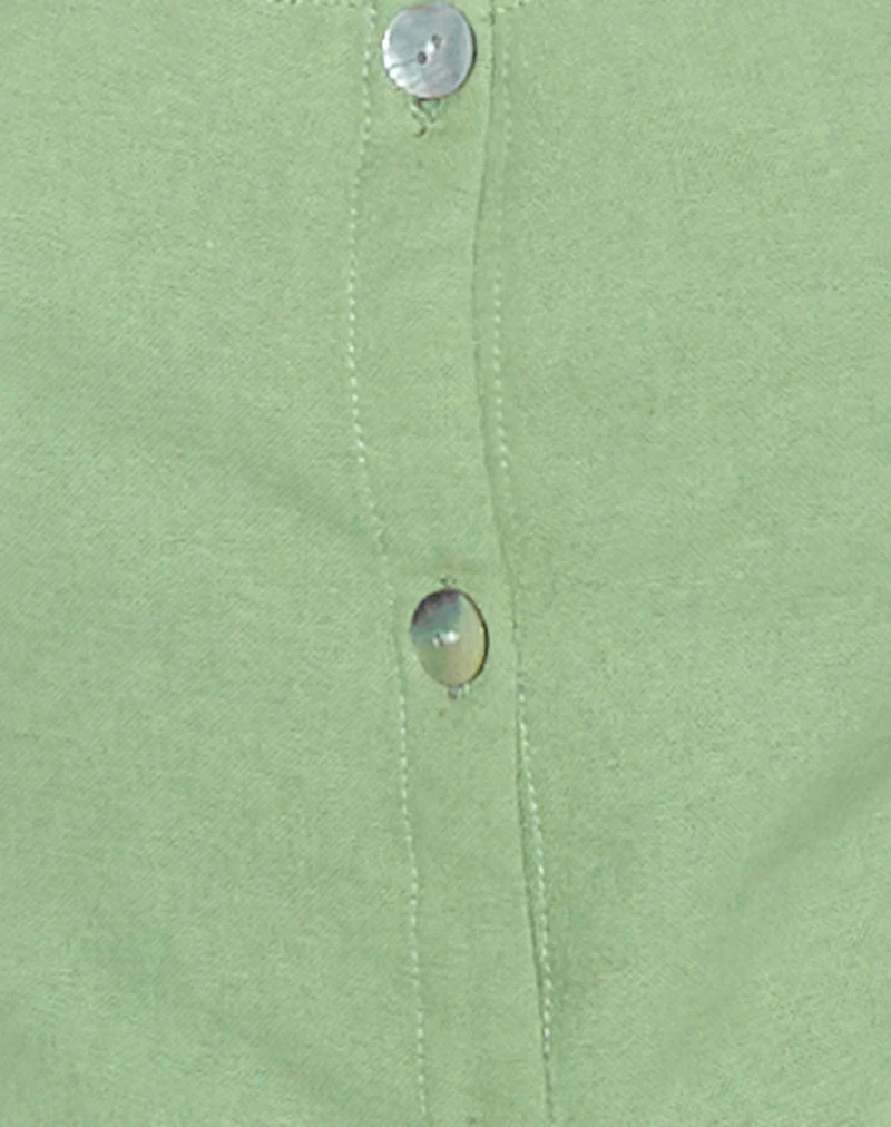 Ganita Vest in Linen Minty Green - Image 6