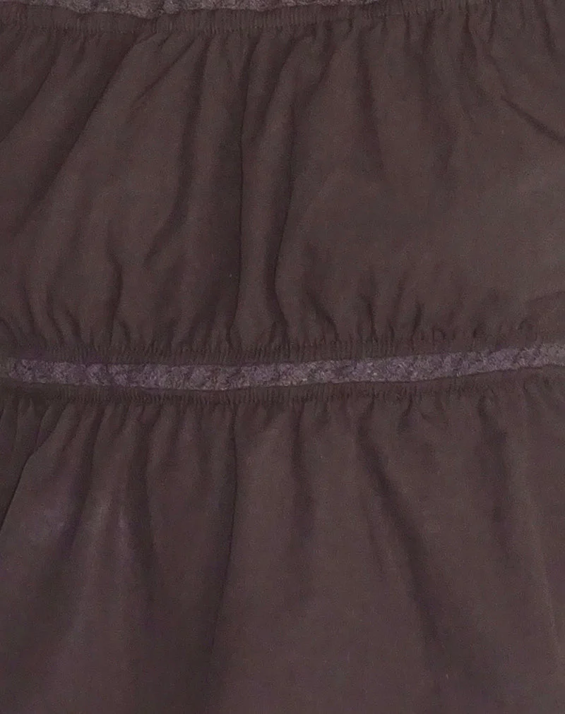 Gapita Bardot Top in Poplin Deep Mahogany - Image 5