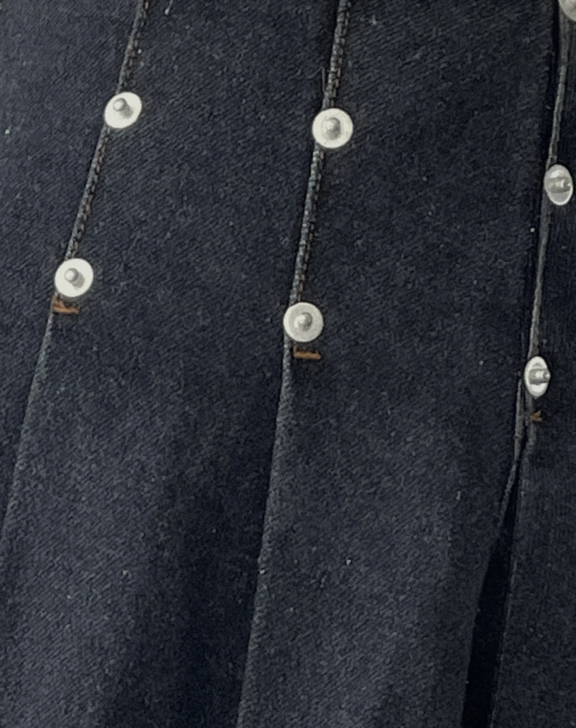 Gatlin Pleated Denim Mini Skirt in Black Wash with Studs - Image 7