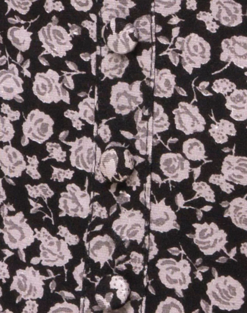 Gaton Bardot Bodice in Ditsy Rose Black - Image 5