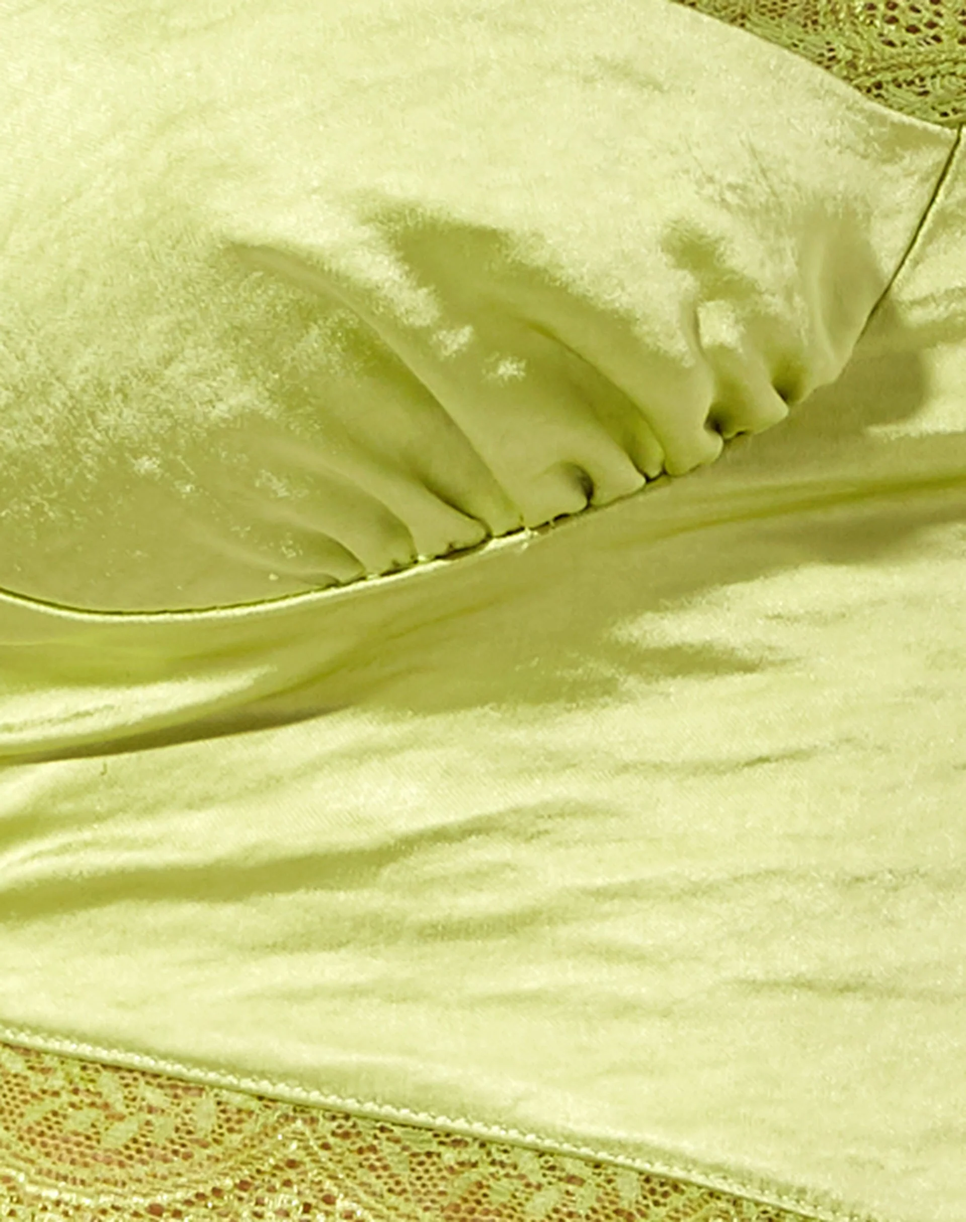 Gemlou Cami Top in Satin Lime Green - Image 8