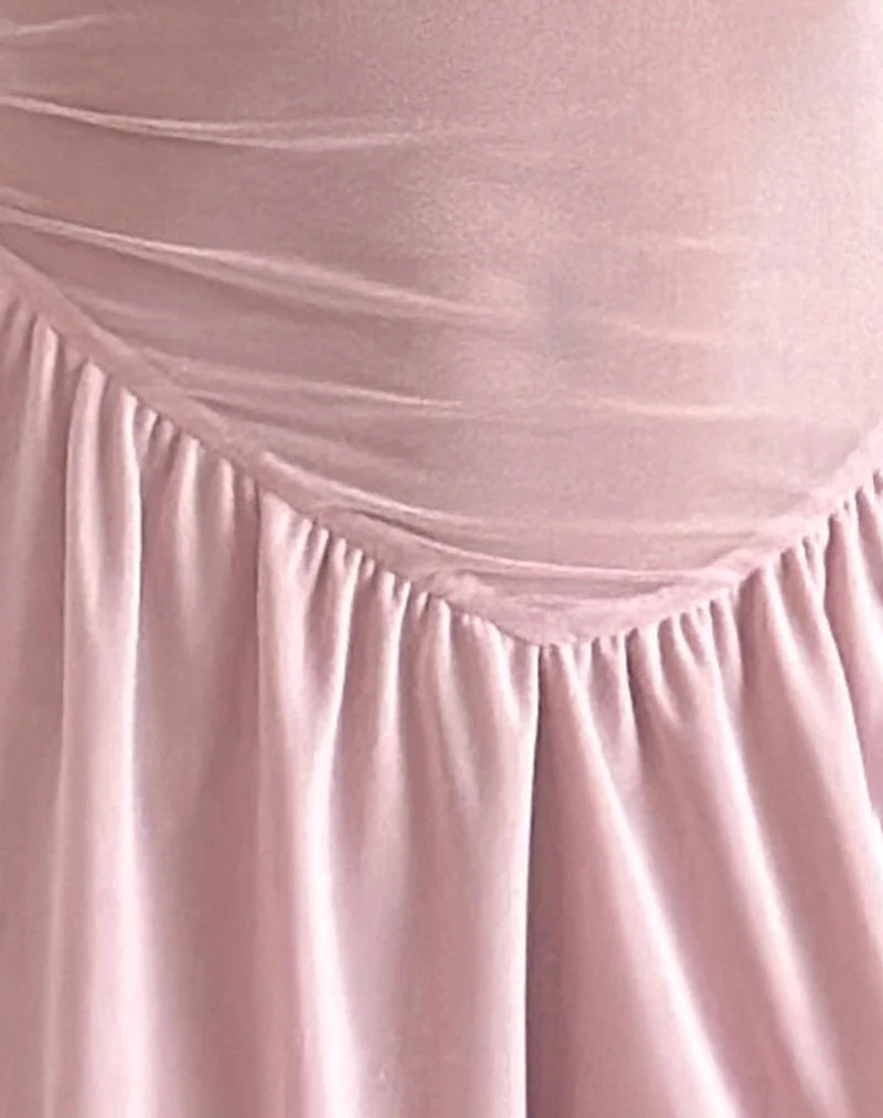 Geni Mini Dress in Mesh Baby Pink - Image 6