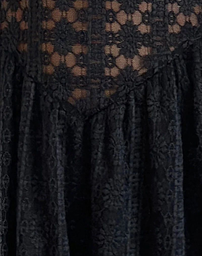 Geni Mini Dress in Regal Lace Black - Image 5