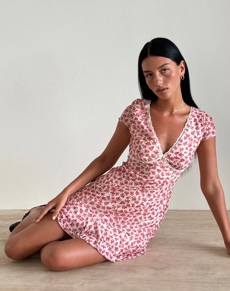 Ginevra Dress in Gardenia Romantic with Lace Trim - Image 3