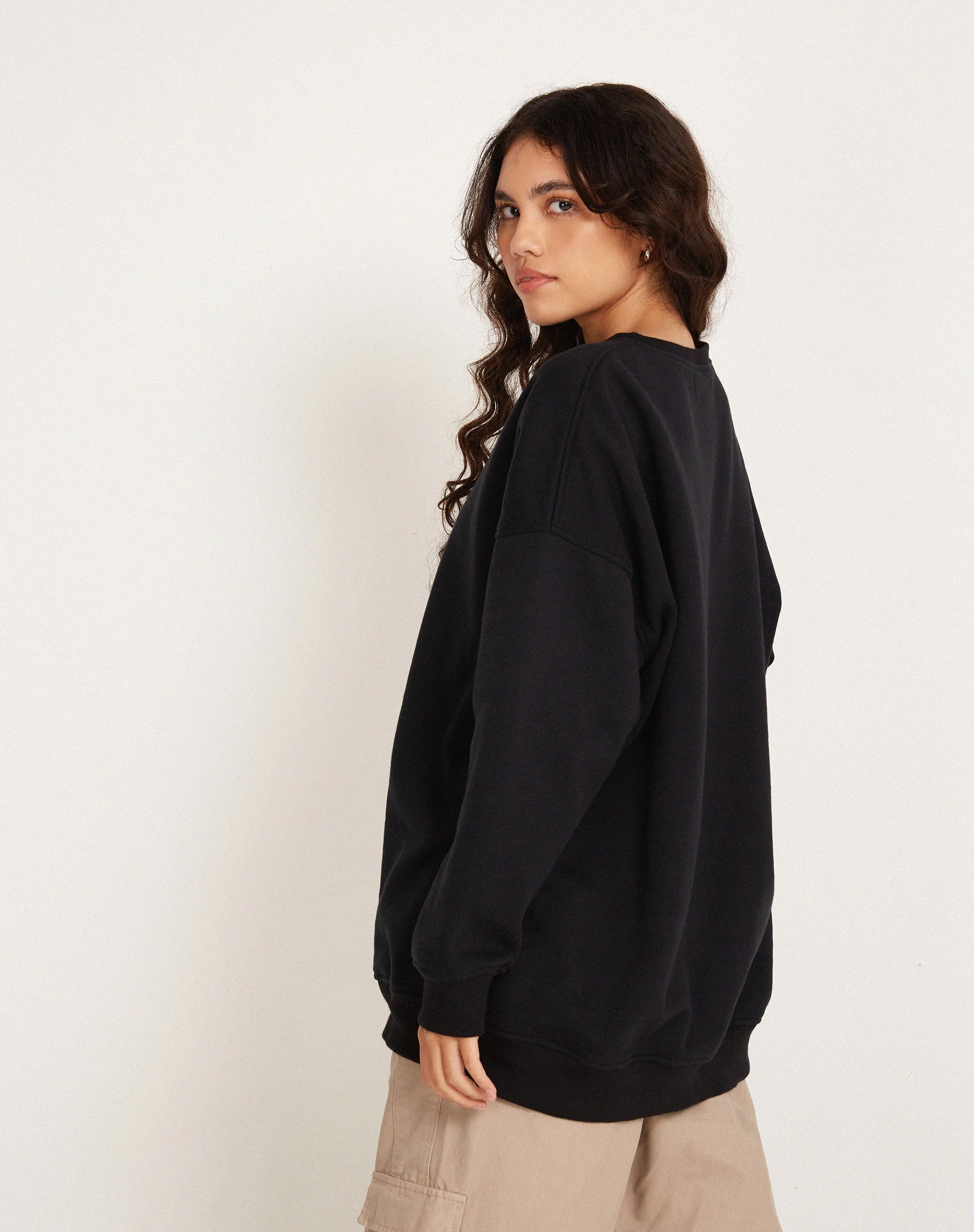 Glo Sweatshirt in Black with 'Dystopia' Motif - Image 2