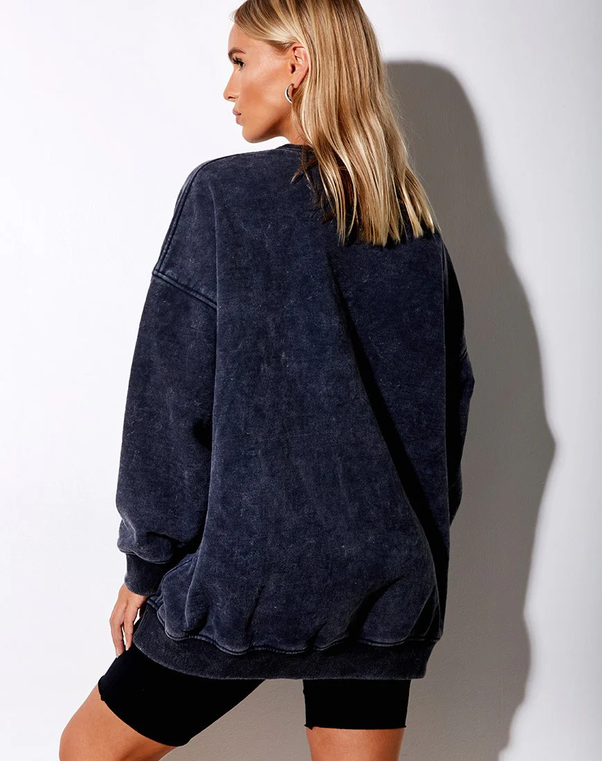 Glo Sweatshirt in Black Stone Wash Cosmos - Image 3