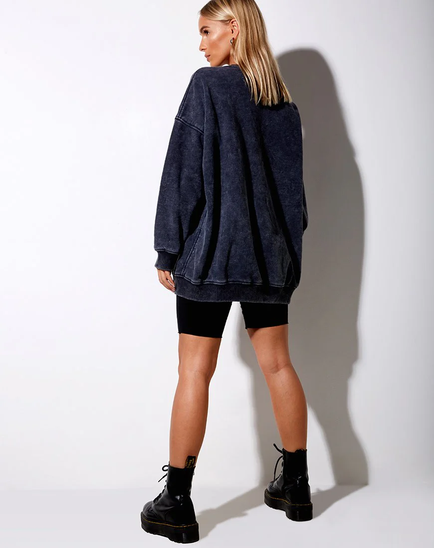 Glo Sweatshirt in Black Stone Wash Cosmos - Image 4