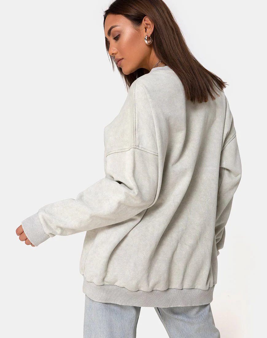 Glo Sweatshirt in Ecru with Butterfly Embro - Image 4