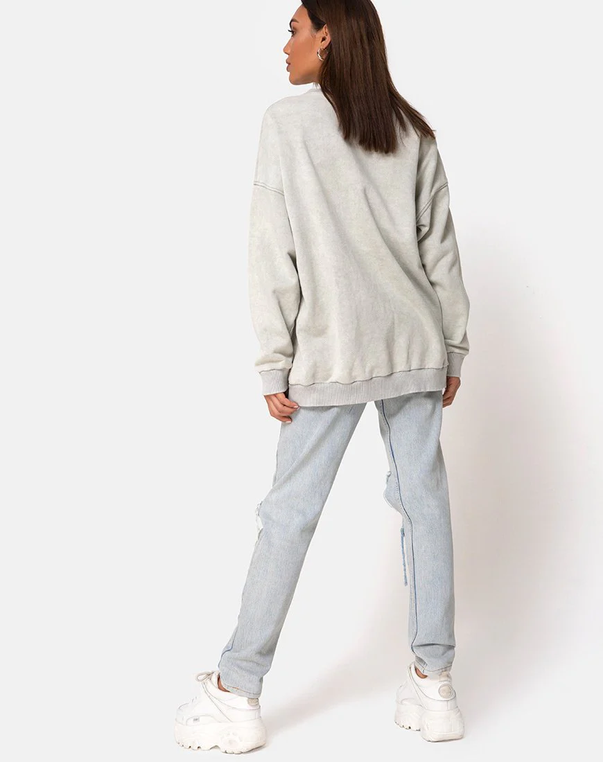 Glo Sweatshirt in Ecru with Butterfly Embro - Image 6