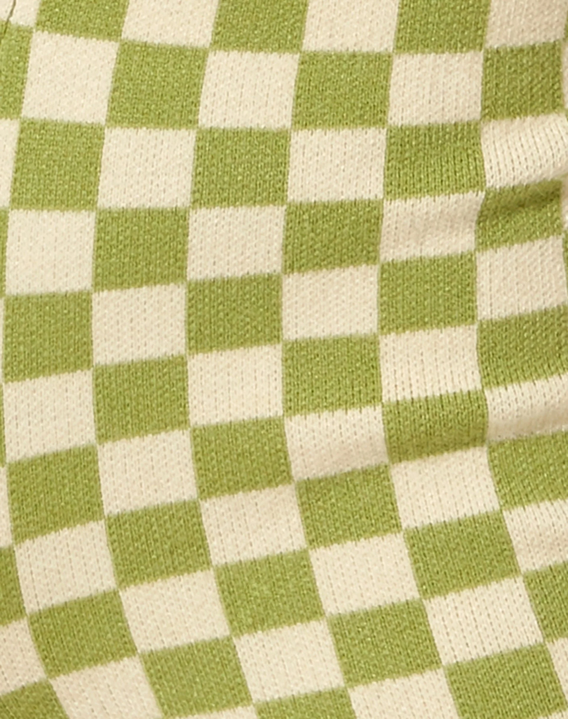 Gramma Short in Crochet Checkerboard Green and Cream - Image 7