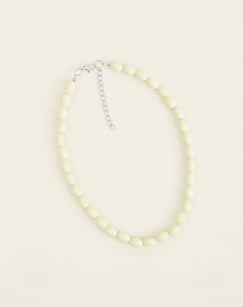 Green Glass Beaded Necklace - Image 2