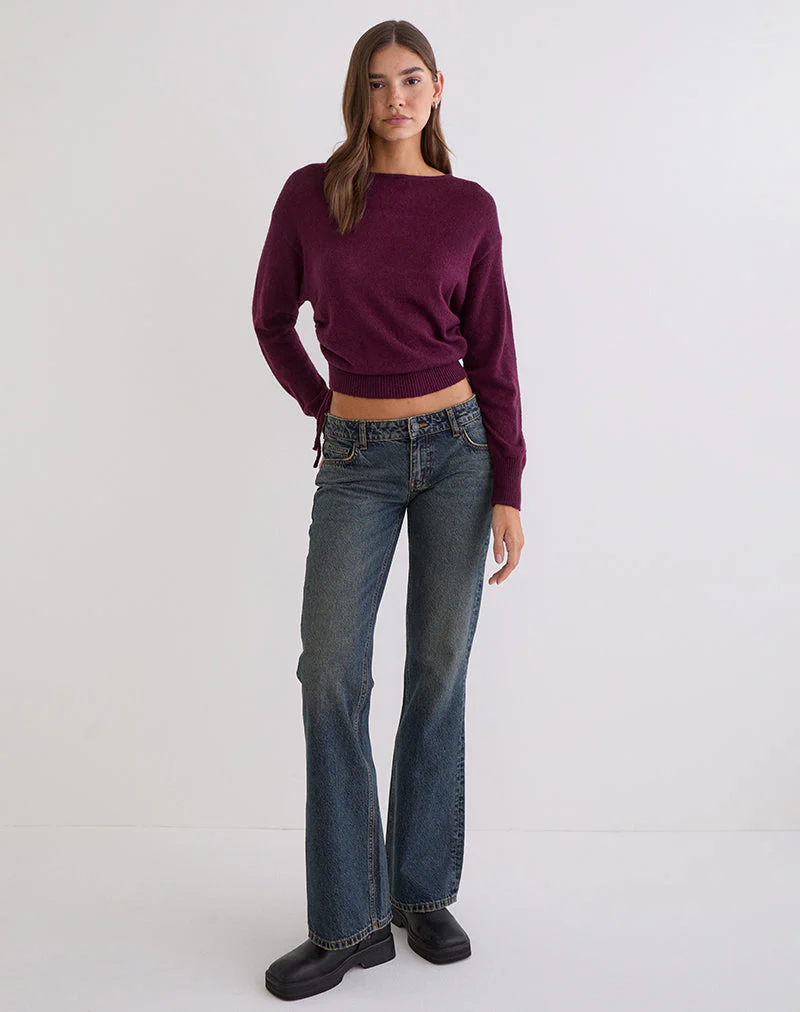 Grisha Long Sleeve Knit Top in Plum - Image 3