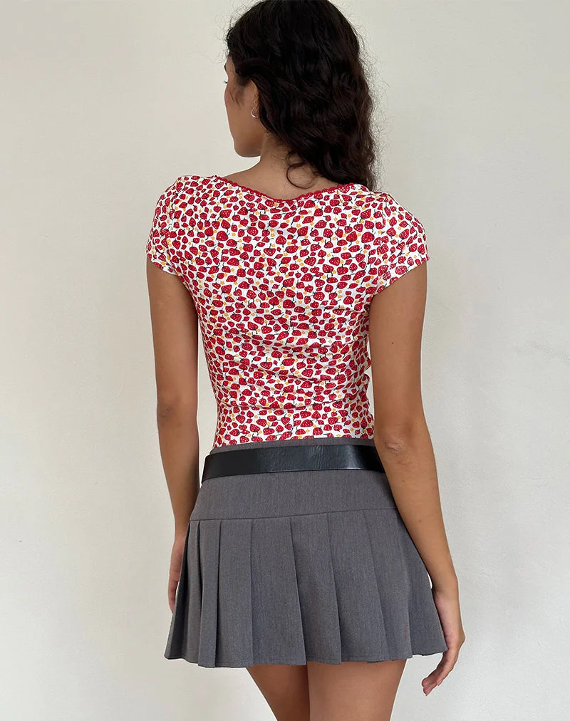 Grodi Fitted Top in Strawberry 2023 Print - Image 4