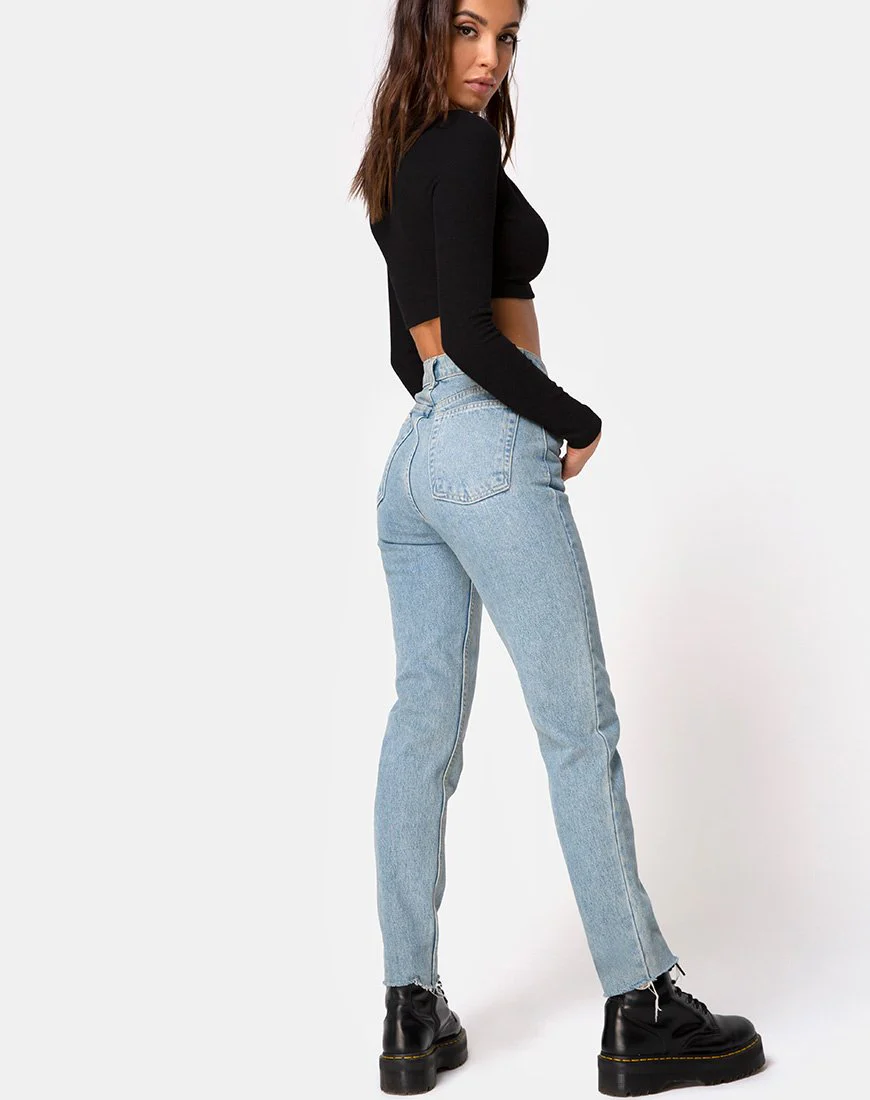 Guan Crop Top in Rib Black - Image 4