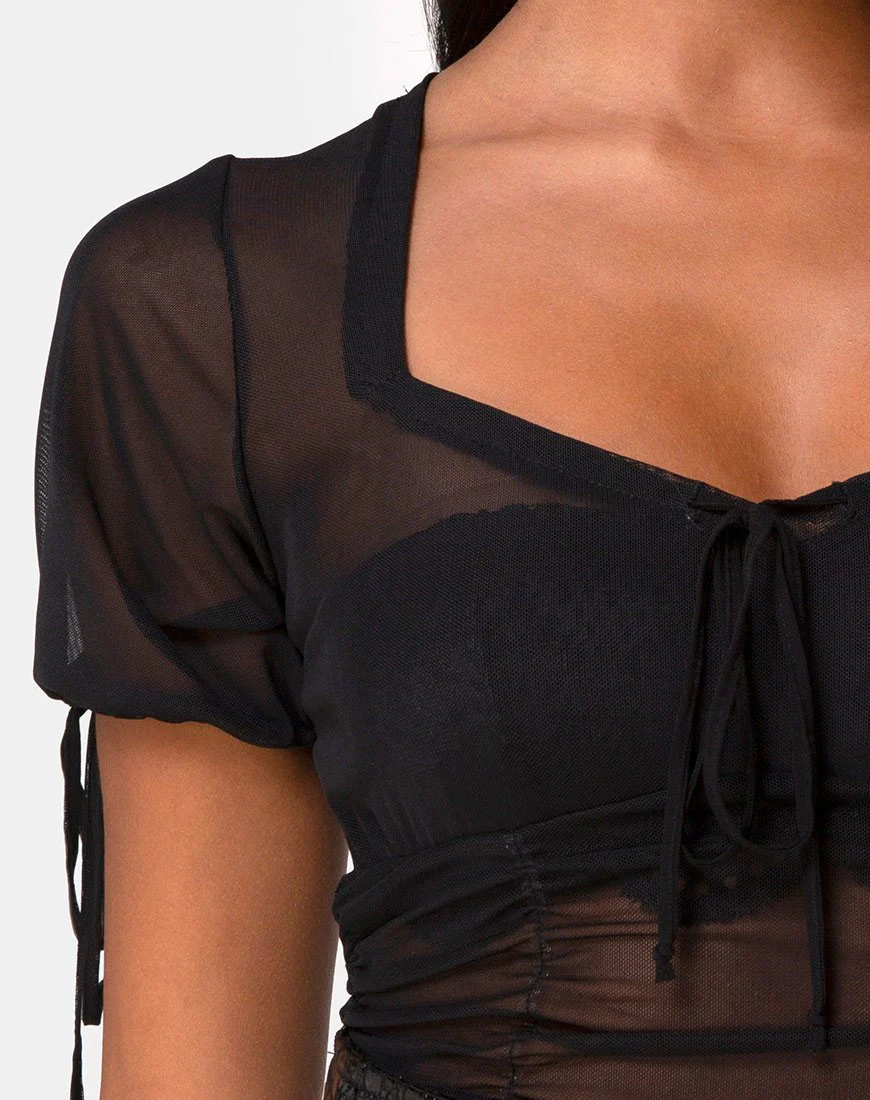 Guinevre Top in Black Net - Image 6