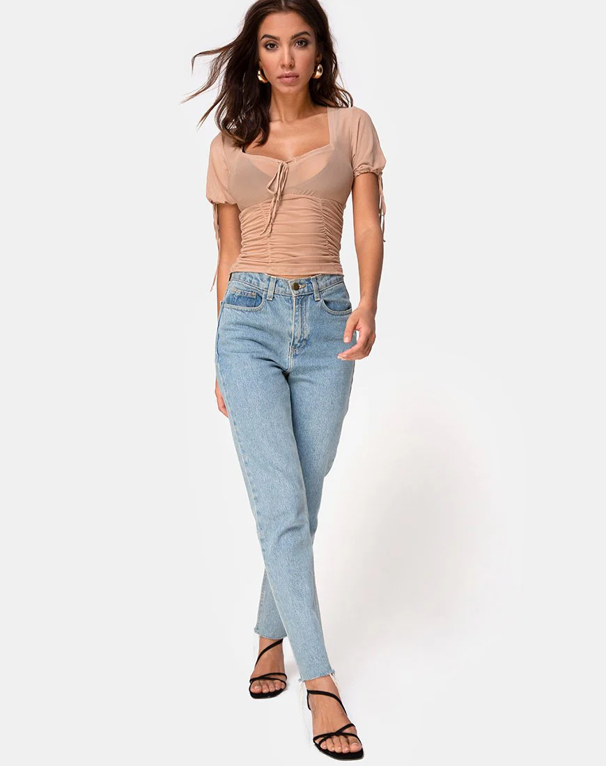 Guinevre Top in Tan Net - Image 3