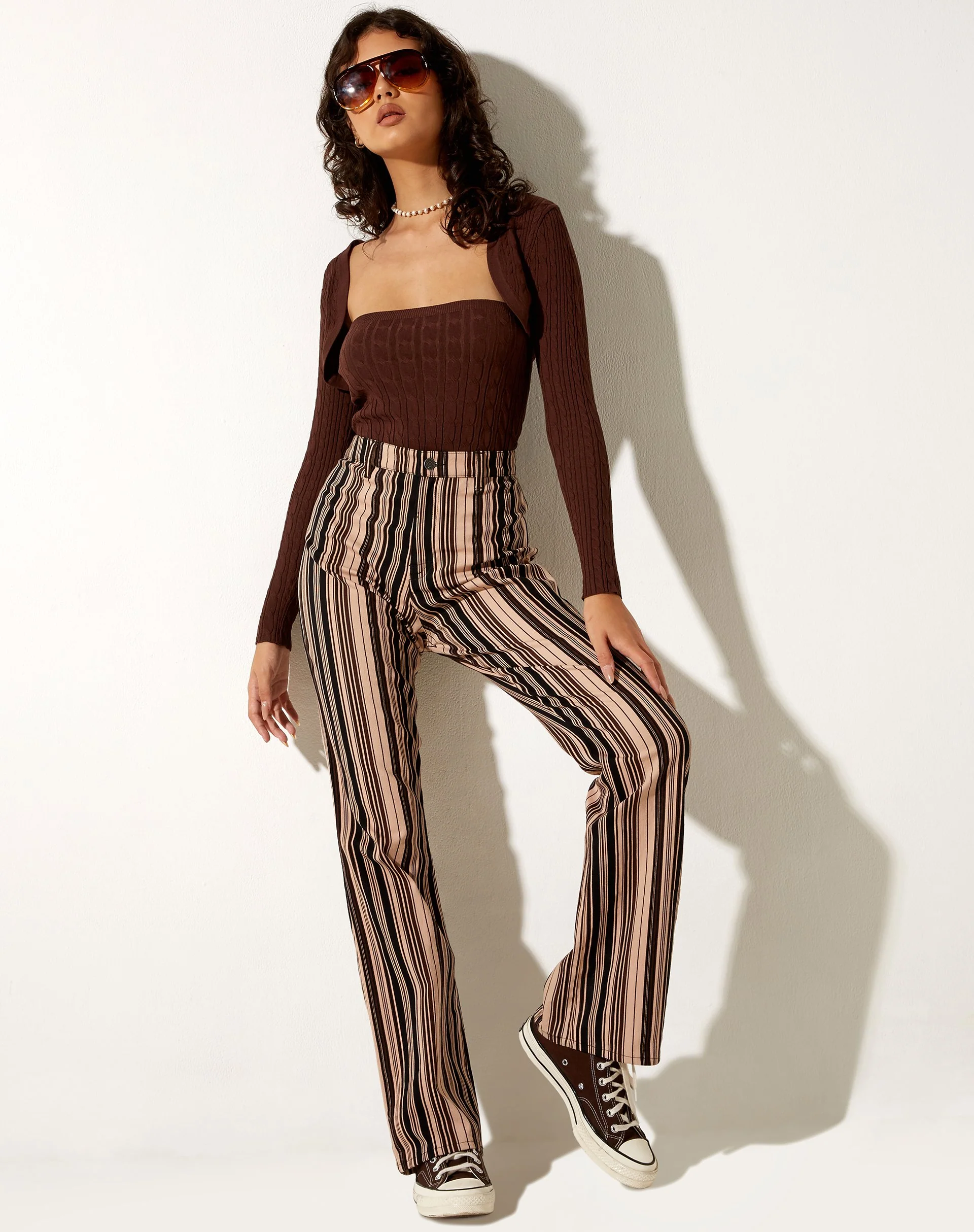 Gya Longsleeve Top in Knit Chocolate - Image 3