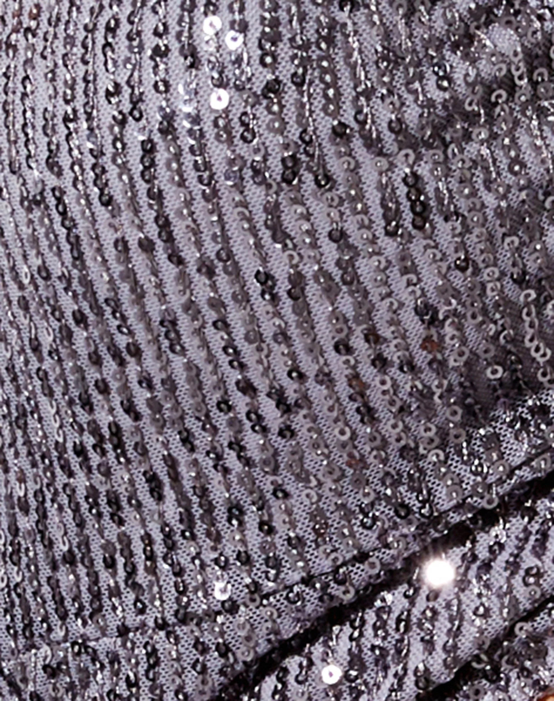 Halpi Crop Top in Drape Sequin Silver - Image 7