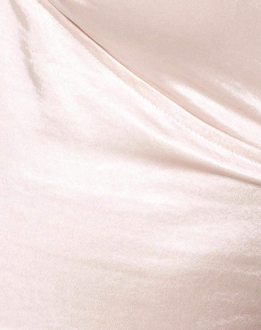 Haltri Crop Top in Satin Ivory - Image 8