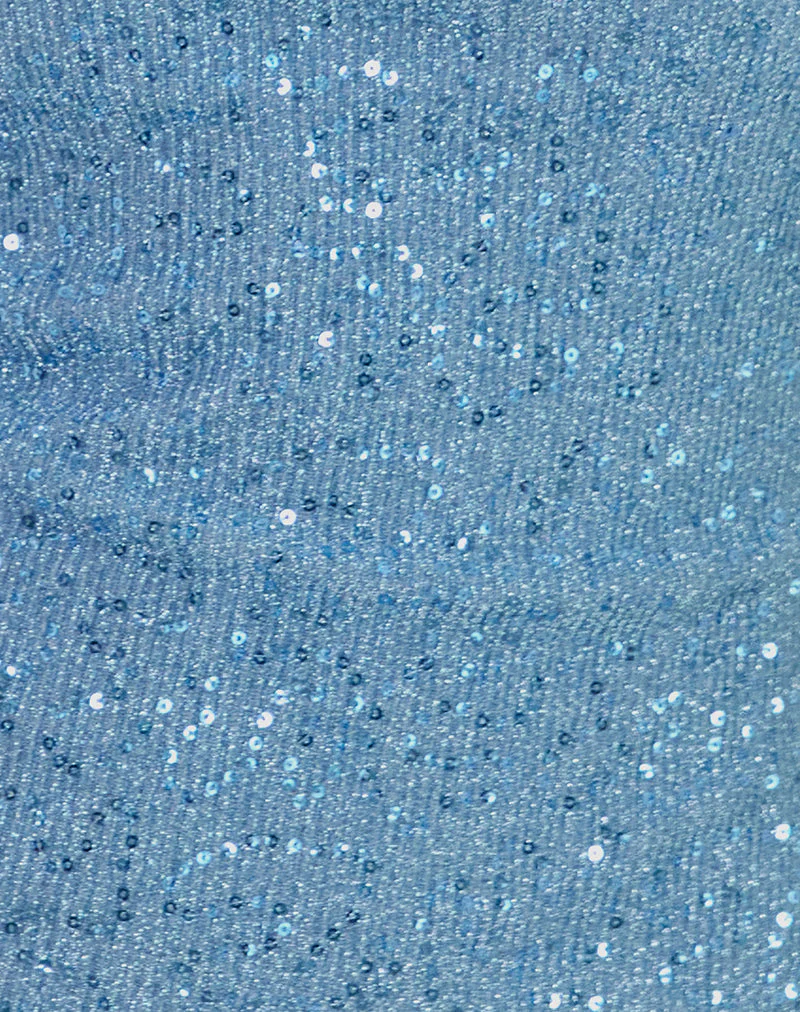 Hamal Mini Dress in Sequin Blue - Image 6
