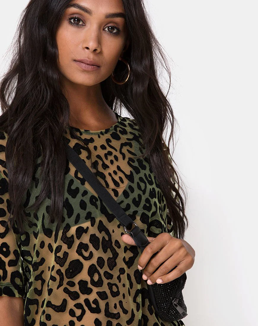 Harlow Dress in Lime Animal Flock - Image 7