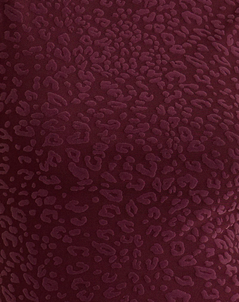 Harsya Top in Flock Mini Leopard Plum - Image 6