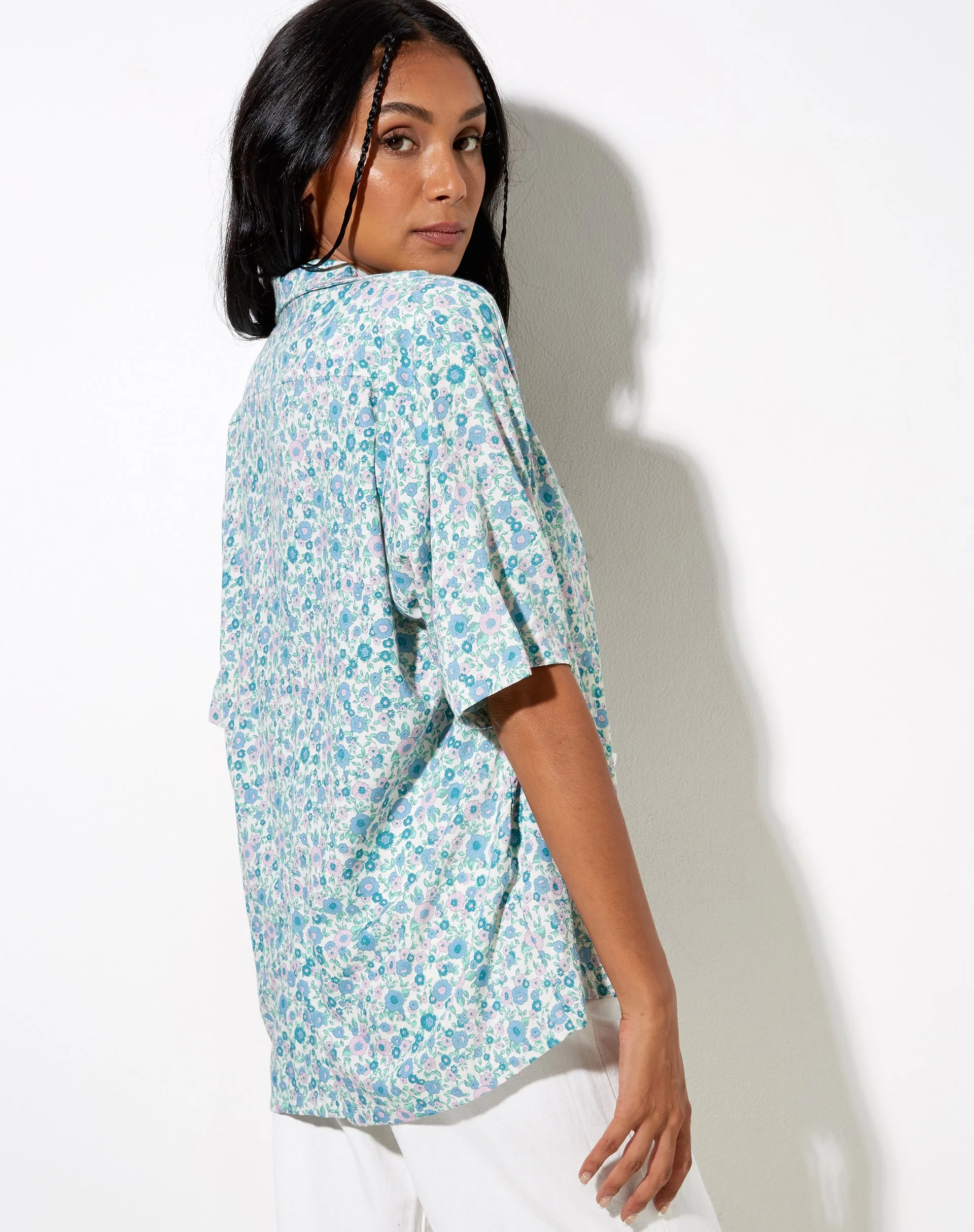 Hawaiian Shirt in Flower Power Blue - Image 2