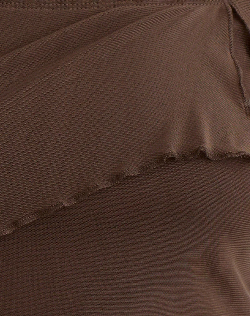Haze Asymmetric Top in Mesh Brown - Image 6