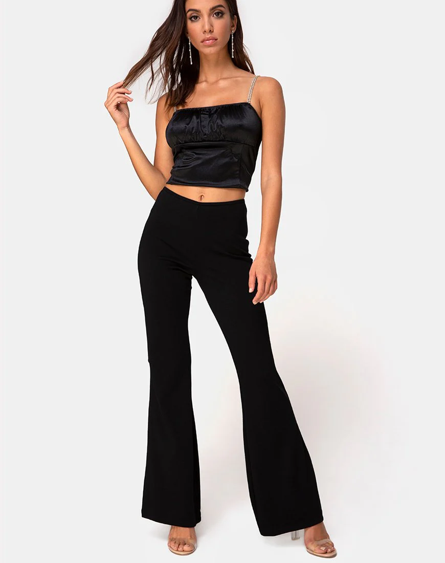 Hearty Flare Trouser in Black Spandex - Image 3