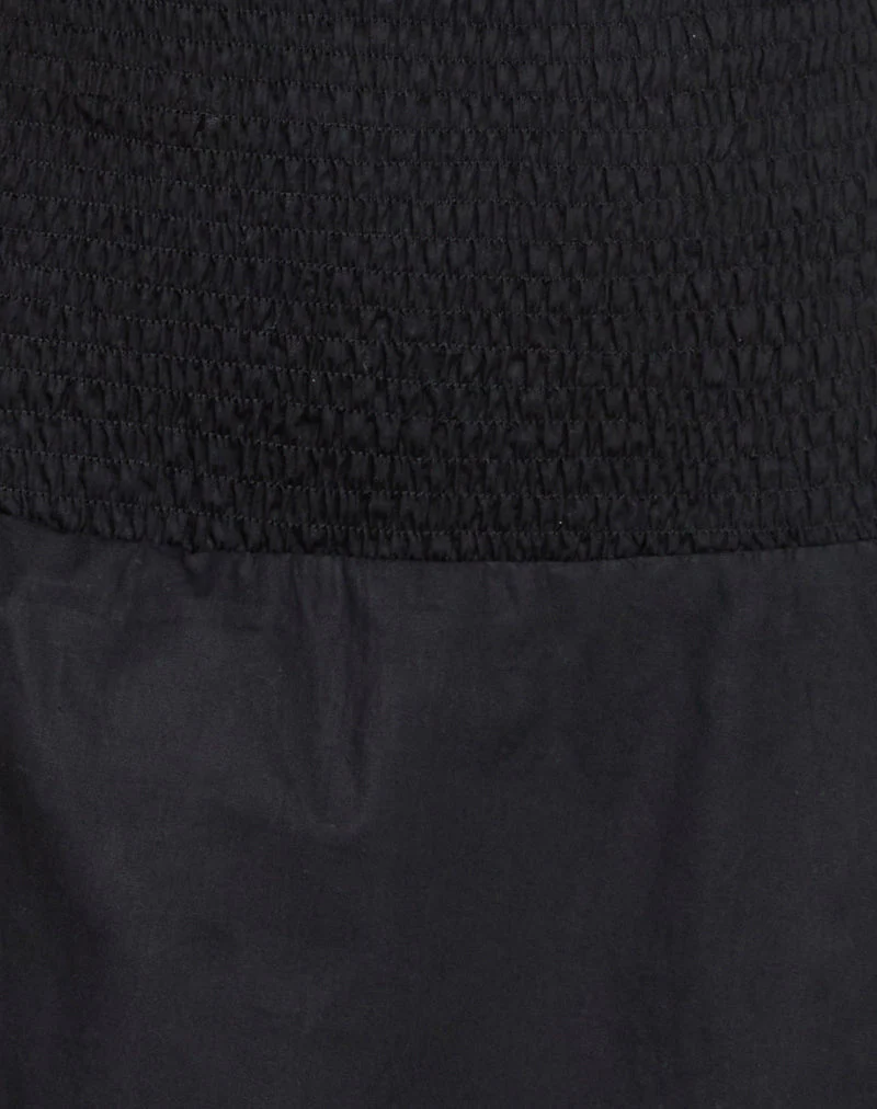 Hevosia Ruched Mini Dress in Black - Image 6