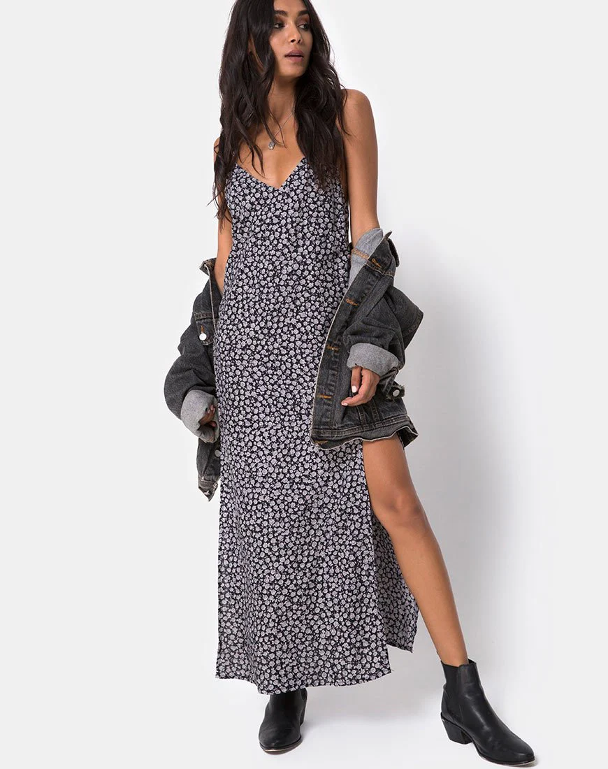 Hime Dress in Ditsy Rose Black - Image 3