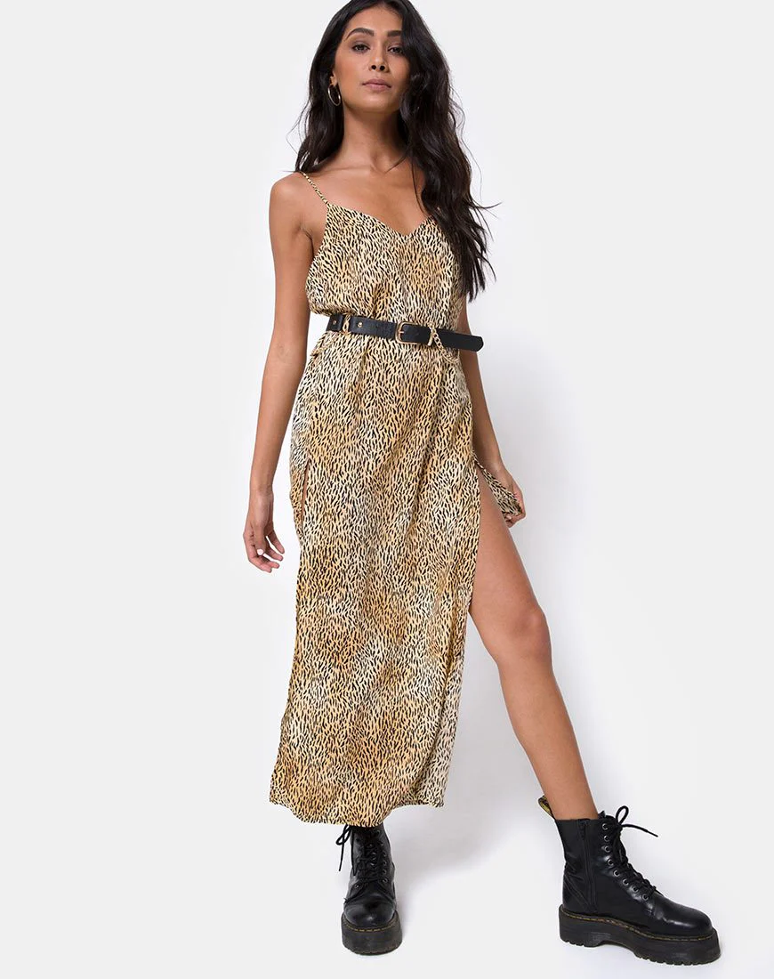 Hime Maxi Dress in Mini Tiger Brown - Image 3