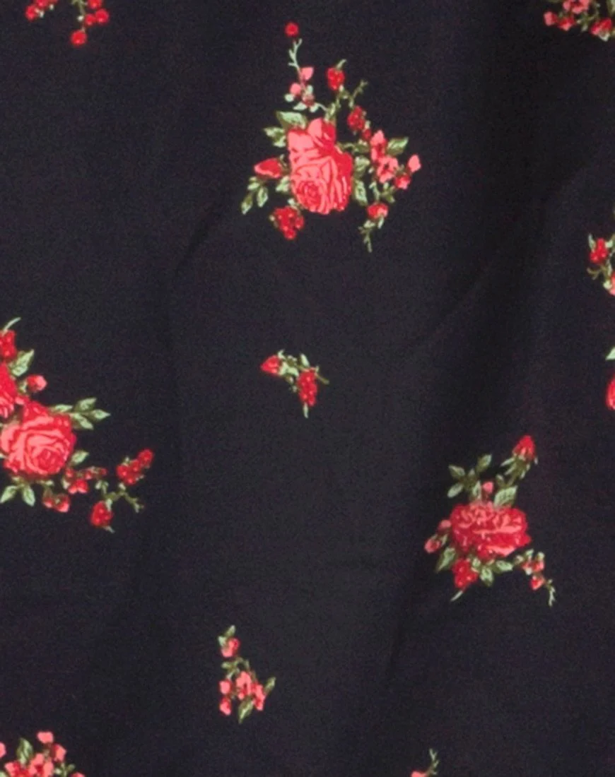 Hime Maxi Dress in Soi Rose Black and Red - Image 6