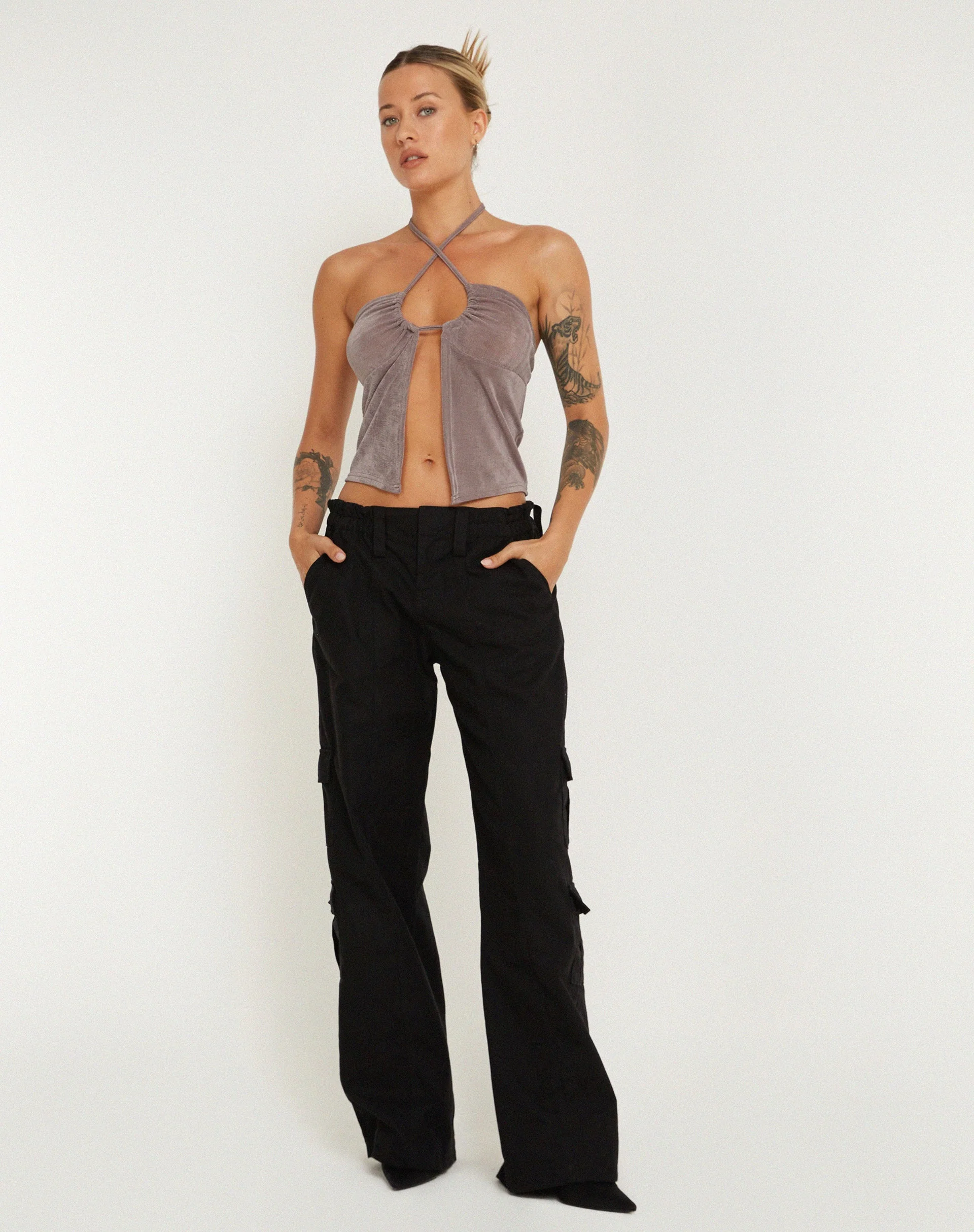 Hiriko Butterfly Top in Charcoal - Image 4