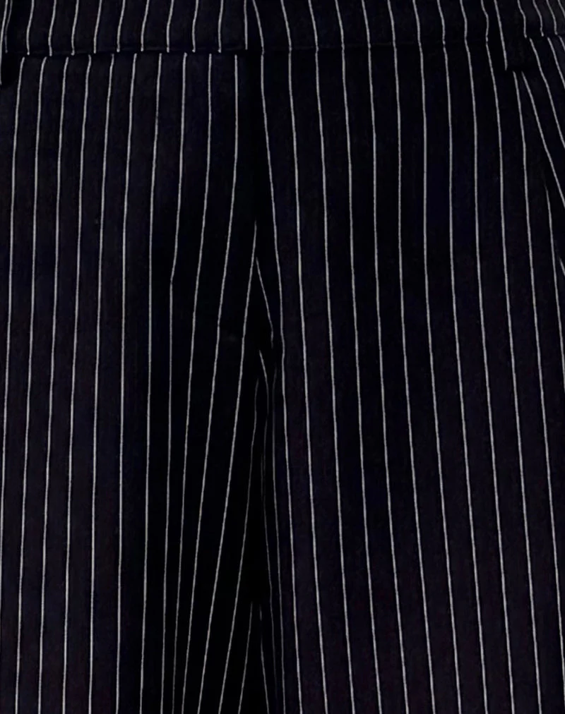 Hondra Trousers in Pinstripe Black - Image 6