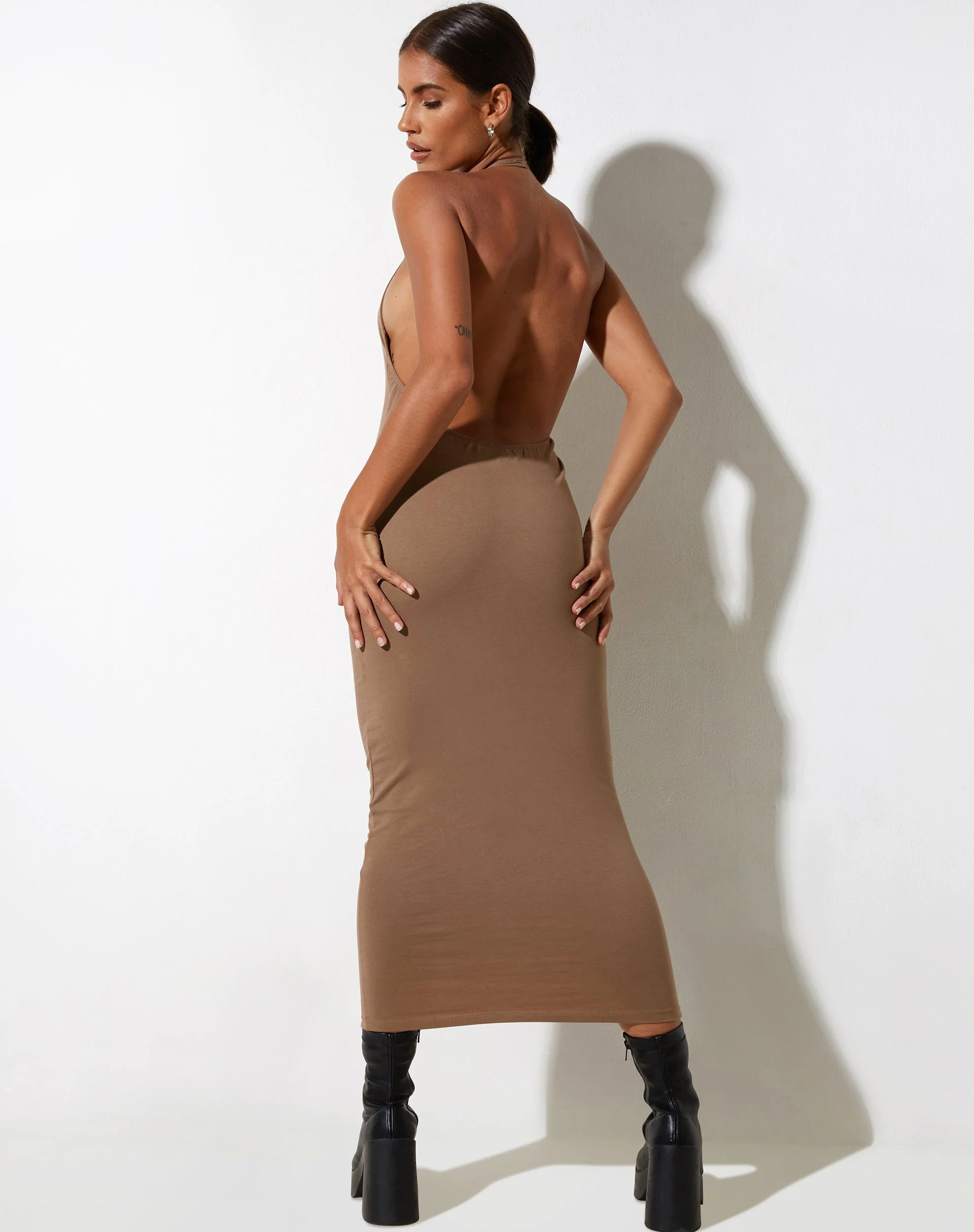 Housna Midi Dress in Silver Mink - Image 5