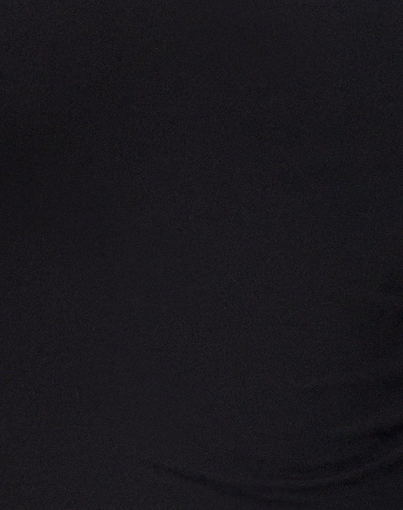 Idra Asymmetric Top in Ribbed Jersey Black - Image 6