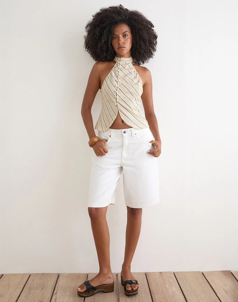 Iggya Top in Tilt Lines Beige - Image 4