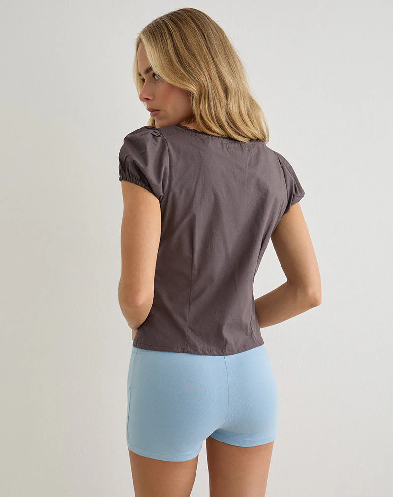Ilias Corset Top in Poplin Peppercorn - Image 5