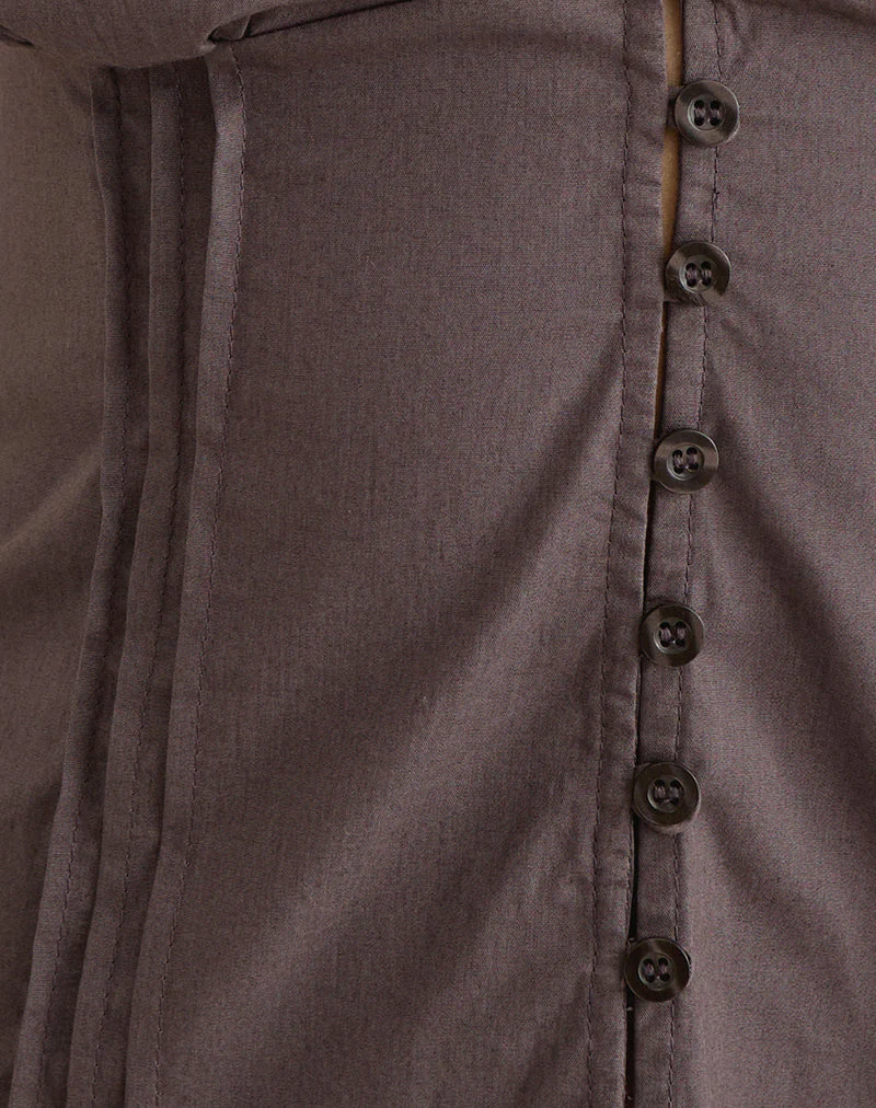 Ilias Corset Top in Poplin Peppercorn - Image 6