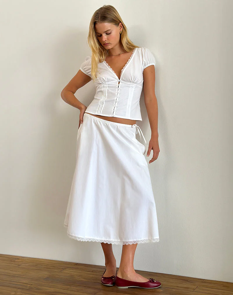 Ilias Corset Top in Poplin White - Image 2