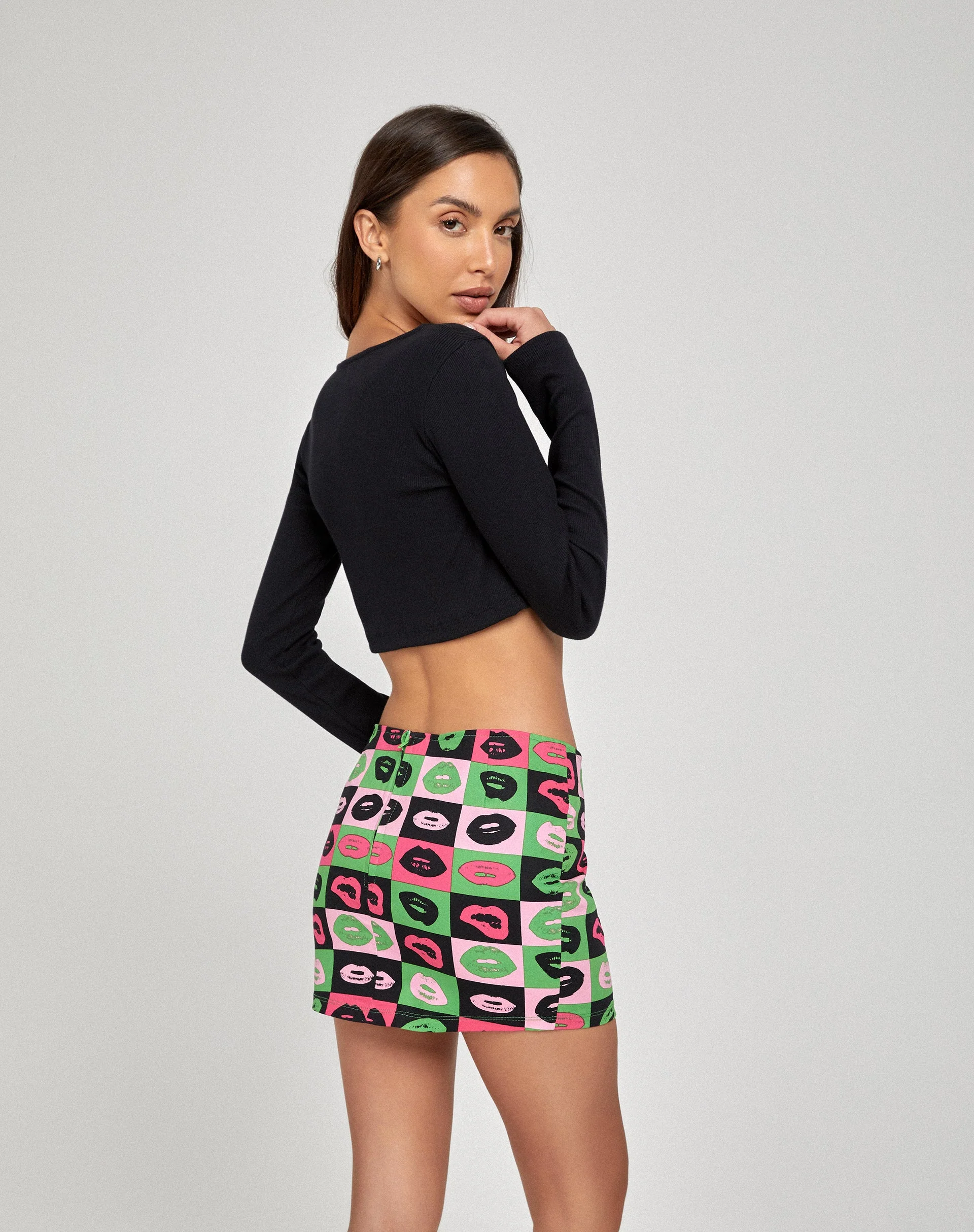 Ina Mini Skirt in Lips Green - Image 5