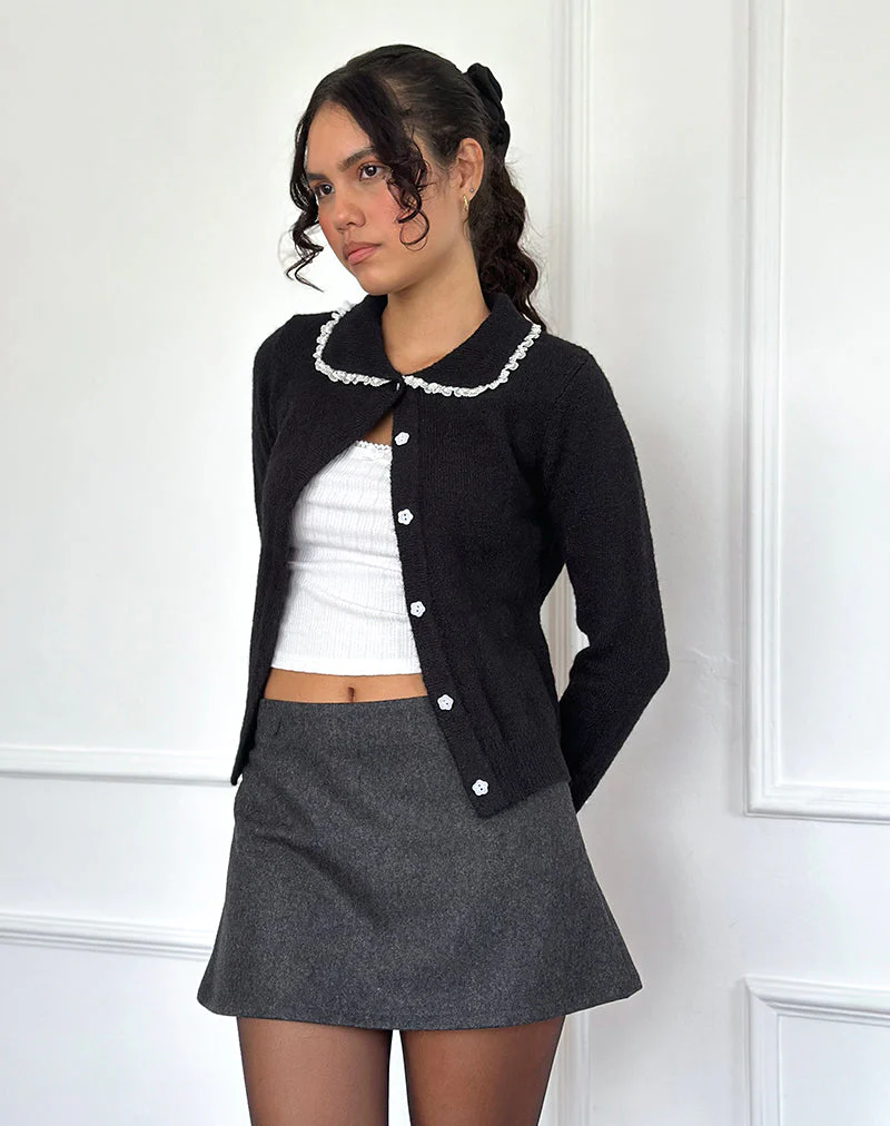 Iniya Aline Mini Skirt in Dark Grey - Image 2