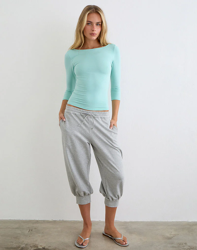 Ione Quarter Sleeve Top in Aqua - Image 3