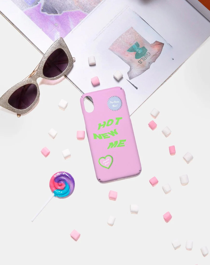 Phone Case in Matte Pink with Hot New Me X Top Girl - Image 2